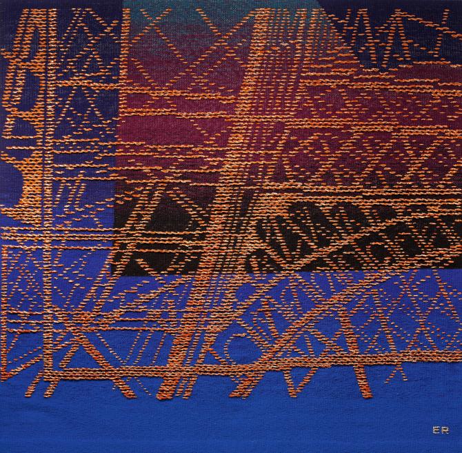 Egils Rozenbergs. Parīzes ritmi II. 2012. Vilna, lins, kapars, jaukta tehnika. Autora īpa&scaron;ums. Publicitātes foto