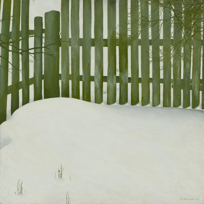 Līga Purmale. Yard Corner in Winter. 1977. Collection of the Latvian National Museum of Art