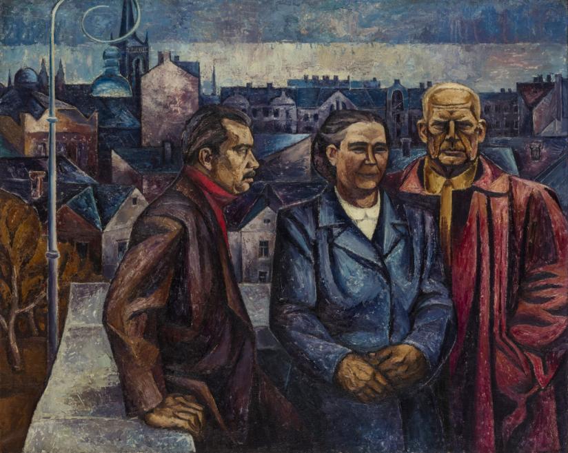 Gunārs Cīlītis. Self-portrait with Parents. 1968.