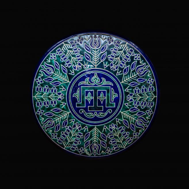 Rustem Skybin. Tamga. 2023. Clay,&nbsp;ceramics, glaze, enamel. Courtesy of the Artist. Publicity photo