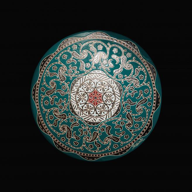 Rustem Skybin. Umbon. 2023. Clay,&nbsp;ceramics, glaze, enamel. Courtesy of the Artist. Publicity photo