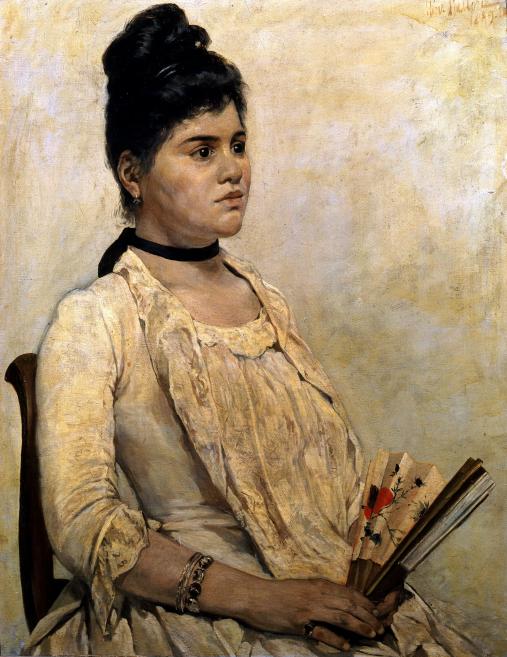 Giovanni Fattori. Portrait of the Stepdaughter. 1889. Oil on canvas. Collection of the Gallery of Modern Art, Palazzo Pitti, Florence, Italy. Publicity photo