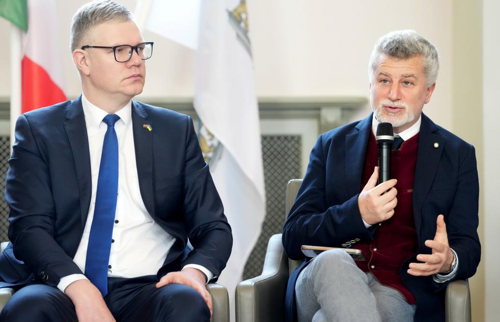 Preses konference Latvijas Nacionālajā mākslas muzejā 06.03.2025., kurā prezentēja divas nozīmīgas izstādes no Itālijas. Foto: Edijs Pālens / LETA