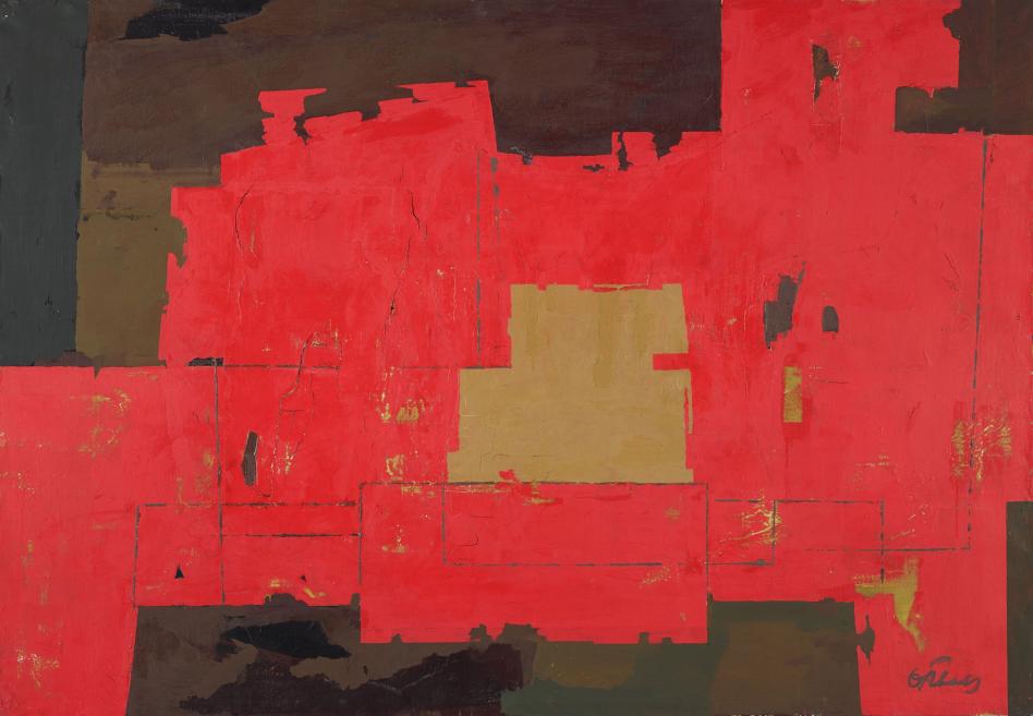 Ojārs Ābols. Composition. 1982. Canvas, oil. LNMA collection. Photo: Normunds Brasliņ&scaron;