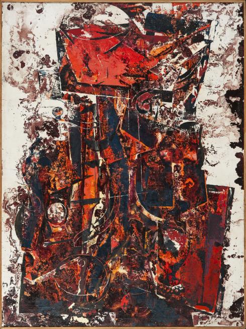 Ojārs Ābols. Anti-Biedermeier. Oil on canvas. 1970. LNMA collection. Photo: Raimo Lielbriedis