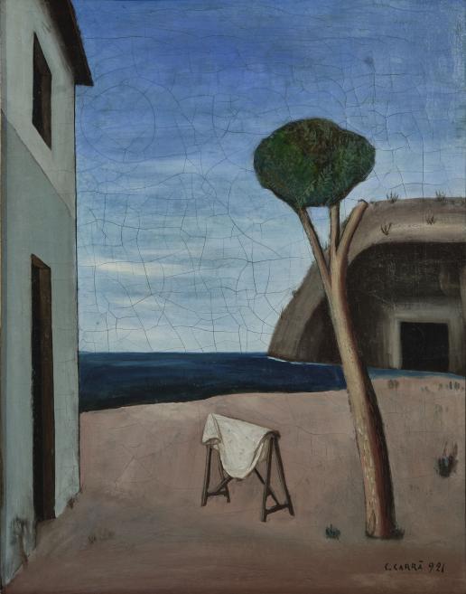 Karlo Karrā (Carlo Carr&agrave;). Priede pie jūras. 1921. Audekls, eļļa. Piti pils Modernās mākslas galerijas kolekcija, Florence, Itālija. Publicitātes foto