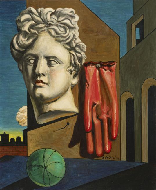 Džordžo de Kīriko (Giorgio de Chirico). Metafiziska kompozīcija. 1950&ndash;1960. Audekls, eļļa. Piti pils Modernās mākslas galerijas kolekcija, Florence, Itālija. Publicitātes foto