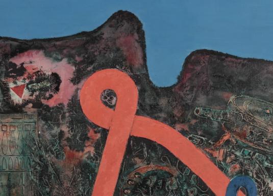 Ojārs Ābols. Karš beidzies. 1975. Audekls, eļļa, jaukta tehnika. Latvijas Mākslinieku savienības muzeja kolekcija. Publicitātes foto