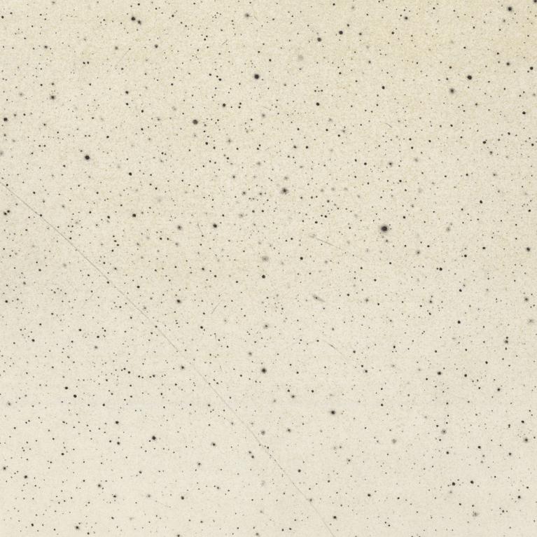 A light cream-colored background with a fine, uneven scatter of dark speckles, resembling a starry sky or a dusty surface.