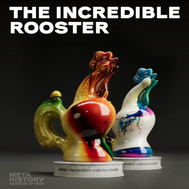 NFT mākslas darbi Borodjankas gaiļa formā no kolekcijas &ldquo;The Incredible Rooster&rdquo;. 2022.