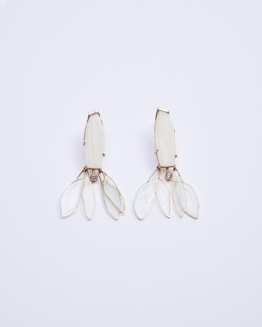 White earrings.