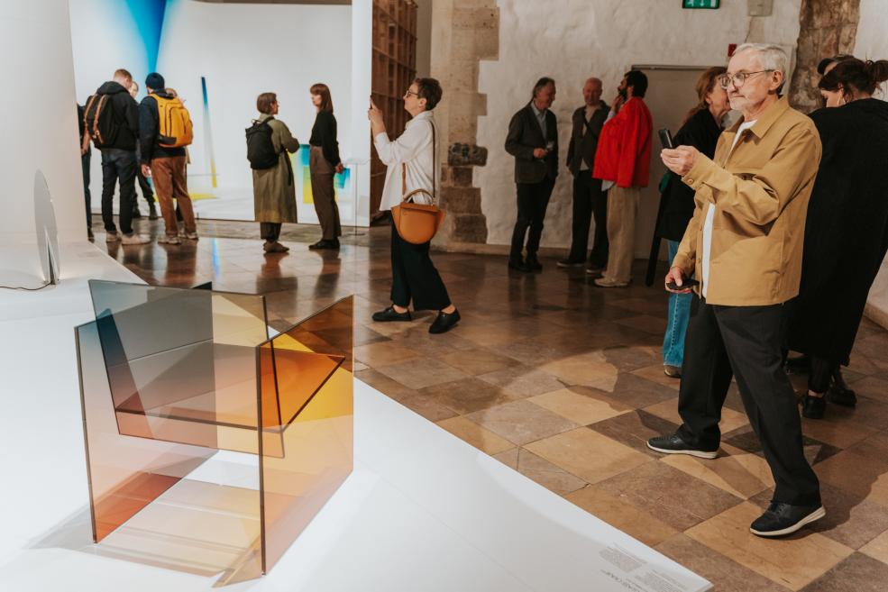 Germana Ermiča personālizstādes &ldquo;Plūsto&scaron;i&rdquo; atklā&scaron;ana Dekoratīvās mākslas un dizaina muzejā 12.04.2023. Foto: Lauris Aizupietis