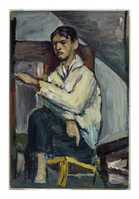 Jāzeps Grosvalds. Pa&scaron;portrets baltā kreklā. 1909-1910. Kartons, eļļa. LNMM kolekcija. Foto: Normunds Brasliņ&scaron;