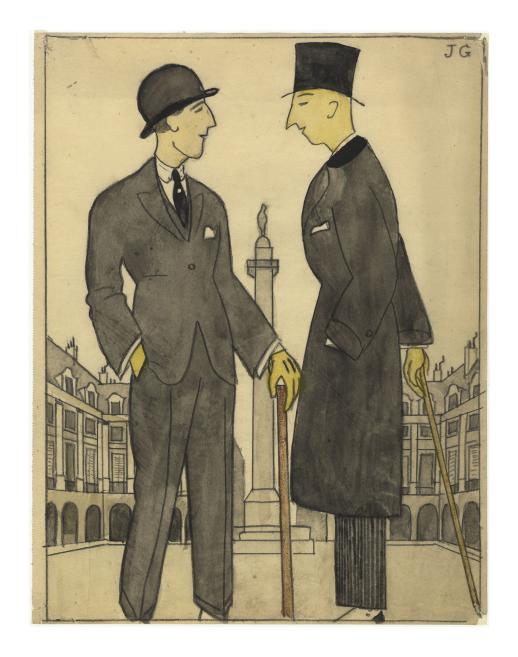 Jāzeps Grosvalds. On the Streets of Paris. 1910&ndash;1914. Watercolor and pencil on paper. LNMA collection