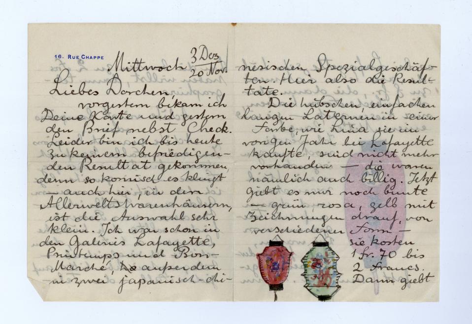 Jāzeps Grosvalds. Letter to Mērija Grīnberga. 03.12.1913. Manuscript on paper. LNMA collection