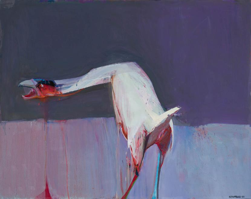 Raimonds Staprans. Angry Bird. 1981. Oil on canvas, 97 x 122 cm. Family collection