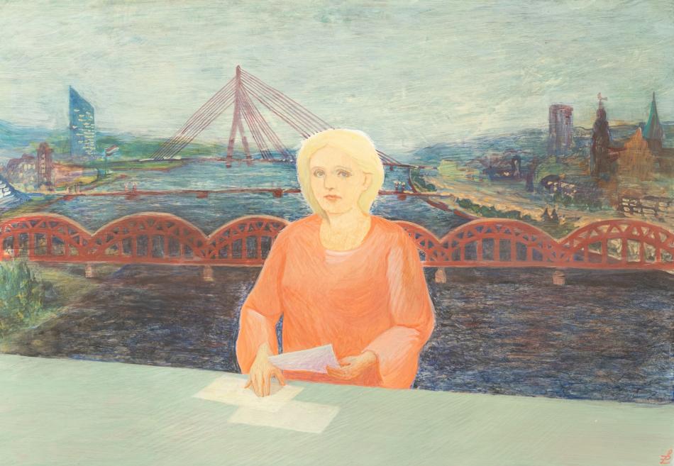 Zīle Ziemele. Pārraide. 2023. Finieris, olas tempera. LNMM kolekcija. Publicitātes foto