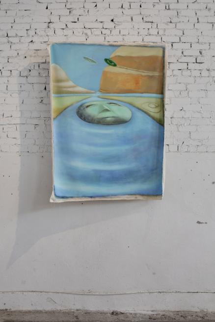 Katrīna Biksone. Aizplū&scaron;ana. 2025. Audekls, eļļa. LNMM kolekcija. Foto: Kristīne Madjare