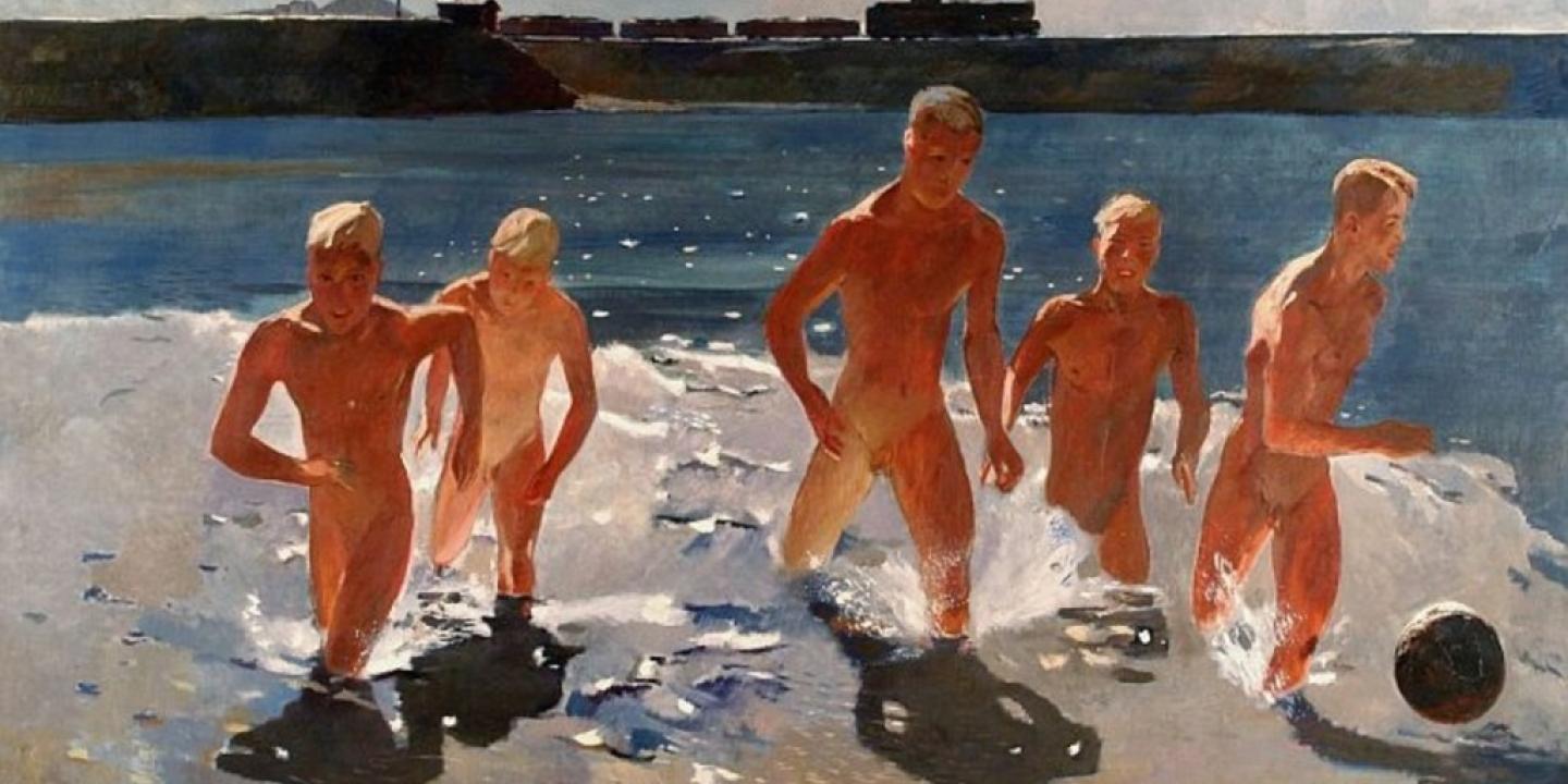Aleksandrs Deineka. Pusdienas pārtraukums Donbasā. 1935. Audekls, eļļa. LNMM kolekcija.
