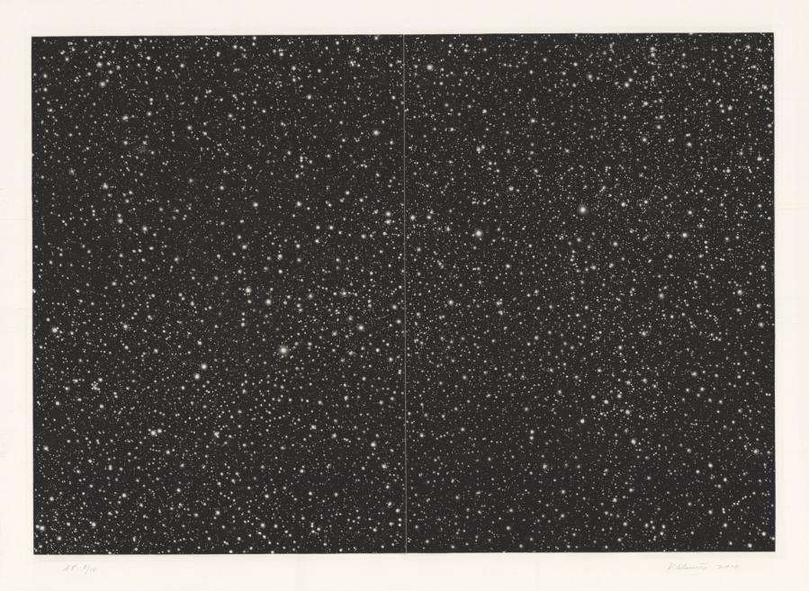 Vija Celmiņa&#039;s artwork with stars.