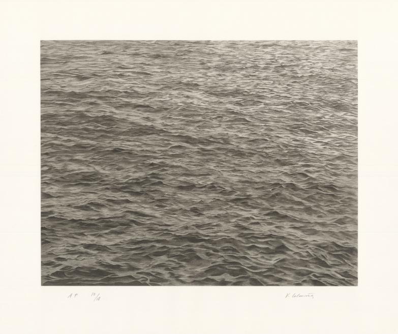 Vija Celmiņa&#039;s artwork with sea waves.