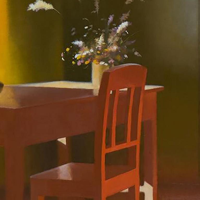 Līga Purmale. Afternoon. 1981. Oil on cardboard. Collection of the Latvian National Museum of Art, Riga. Photo: Normunds Brasliņ&scaron;