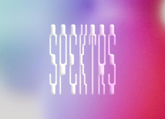 Abstrakts dizains ar uzrakstu "Spektrs"