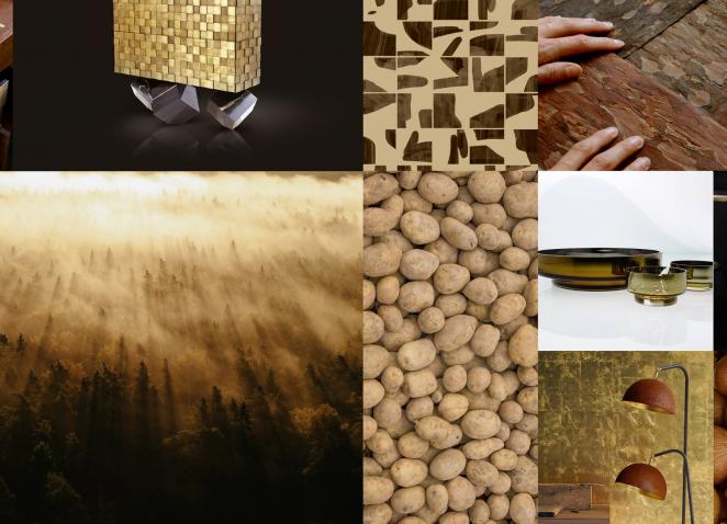 Autumn collage in brown tones.