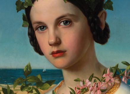 Romantic portrait of a girl with flowers.