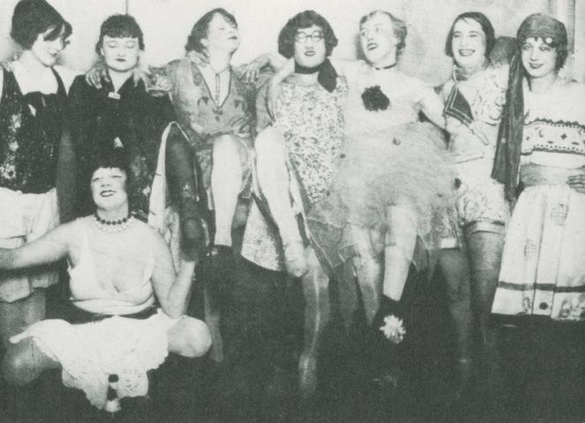 A group of women in festive costumes