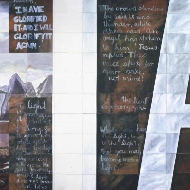 Imants Tillers. Pārtraukums. 1987. Kartons, audekls, sintētiska polimērkrāsa, gua&scaron;a, eļļas krītiņi. Uz 190 kartoniem. Nr. 14278&ndash;14466. 254 x 724 cm. Oklendas mākslas galerijas &ldquo;Toi o Tāmaki&rdquo; kolekcija, Jaunzēlande. Foto: Fenn Hinchcliffe