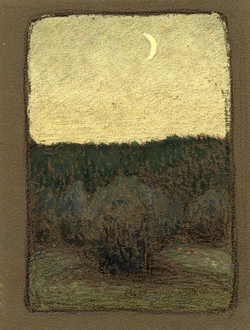 Pēteris Krastiņ&scaron;. Jauns mēness. Ap 1905-1907. Papīrs, pastelis. LNMM kolekcija