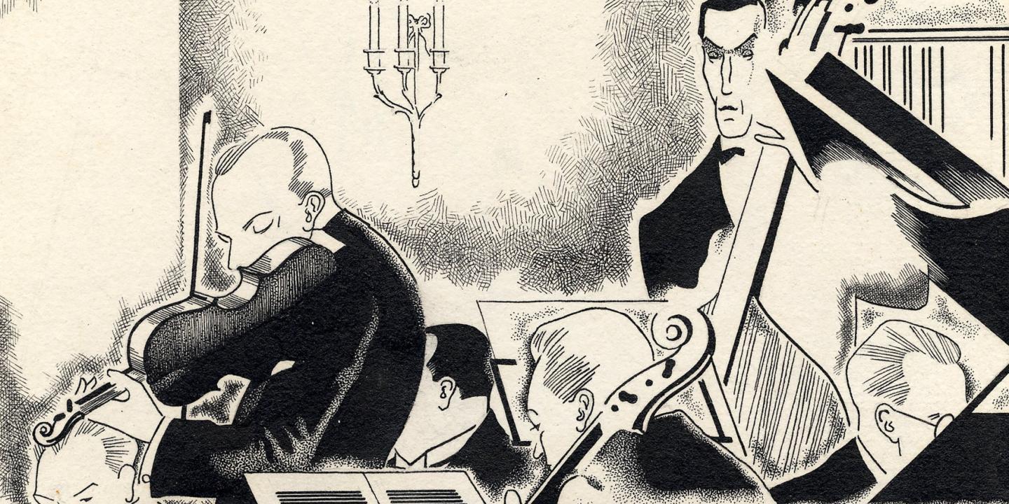 Sigismunds Vidbergs. &Scaron;varca kafejnīcā. 1928. Papīrs, tu&scaron;a. LNMM kolekcija