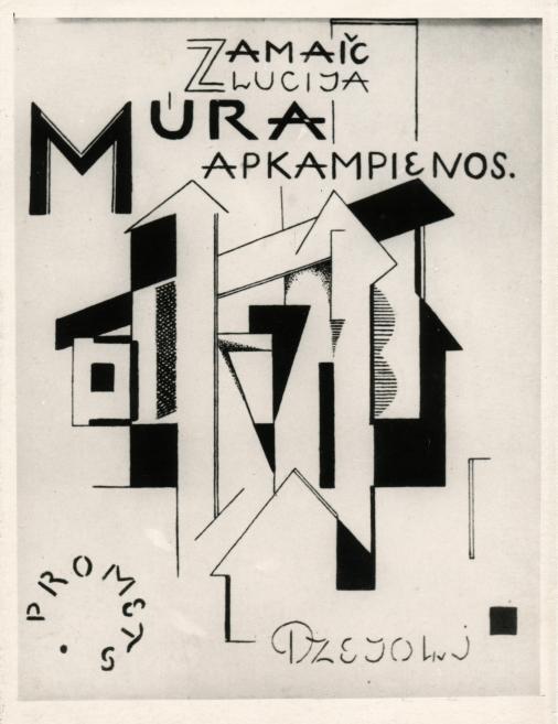 Niklāvs Strunke. Cover print for an unpublished book by Lūcija Zamaiča "In the Embrace of the Wall(s)." 1923 (?). Photograph. Strunke family archive