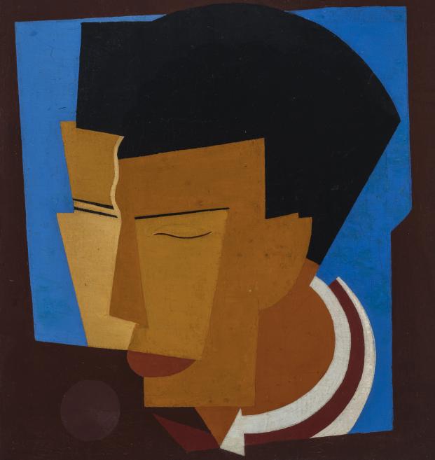 Niklāvs Strunke. Head Construction. Portrait of Ivo Pannaggi. 1924. Oil on canvas. Collection of the Latvian National Museum of Art, Riga. Photo: Normunds Brasliņ&scaron;