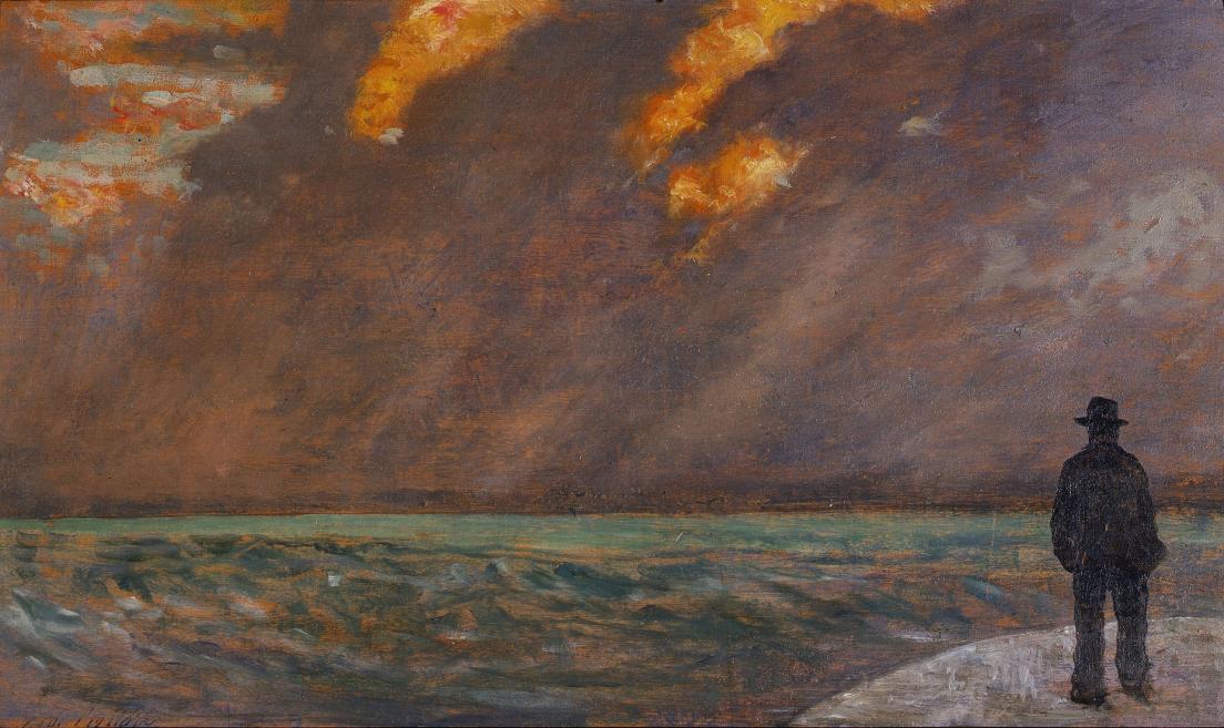 Giovanni Fattori. Sunset by the Sea. 1895. Oil on panel. Collection of the Pitti Palace Gallery of Modern Art, Florence, Italy. Publicity photo