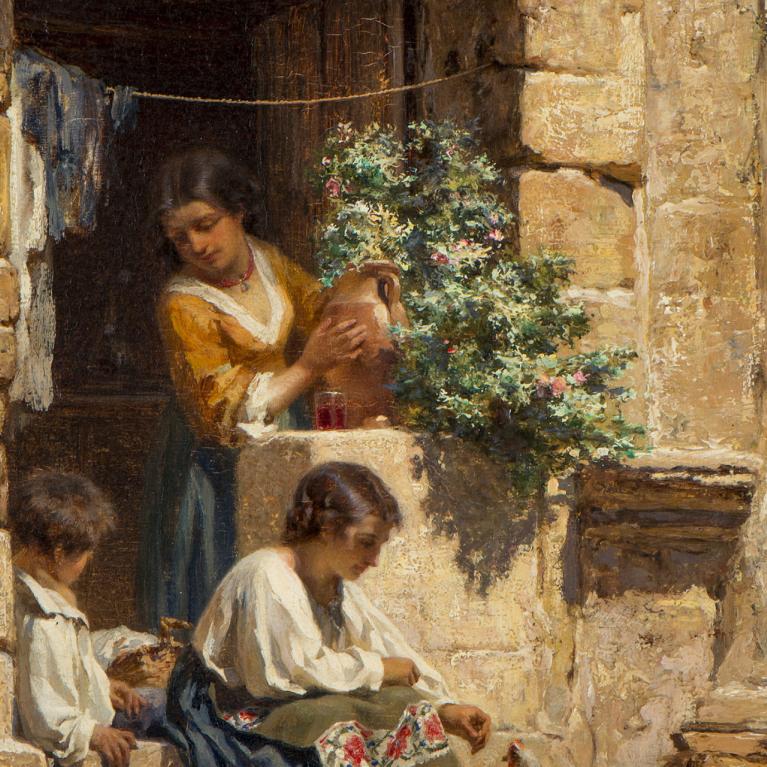 Kārlis Hūns. Italian Courtyard. 1871. Oil on canvas. Collection of the Latvian National Museum of Art, Riga. Photo: Normunds Brasliņ&scaron;