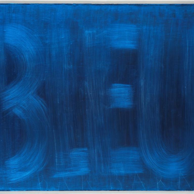 Barbara Gaile. Bleu. 2019. Acrylic and pigment on canvas. Private collection. Photo: Normunds Brasliņ&scaron;