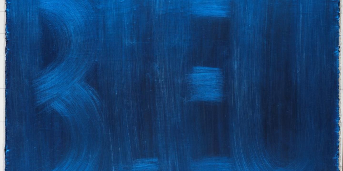 Barbara Gaile. Bleu. 2019. Acrylic and pigment on canvas. Private collection. Photo: Normunds Brasliņ&scaron;