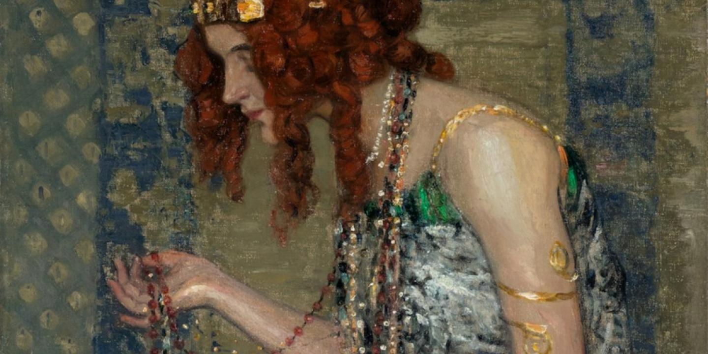 Janis Rozentāls. Princess with a Monkey. Fragment. 1913. Oil on canvas. Collection of the Latvian National Museum of Art. Photo: Normunds Brasliņ&scaron;