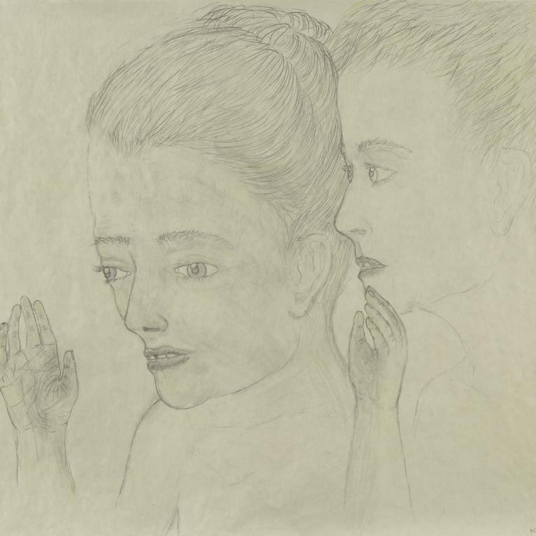 Kiki Smita. Čukstu zīmējums Nr. 8. 2000.&nbsp;&nbsp;Papīrs, grafīta zīmulis, krāsainie zīmuļi&nbsp;50,8 x 62,8 cm. Floransas un Daniela Gerlēnu kolekcijas dāvinājums, 2012. Pompidū centra kolekcija &copy; Kiki Smith. Foto &copy; Centre Pompidou, MNAM-CCI/Bertrand Pr&eacute;vost/Dist. GrandPalaisRmn