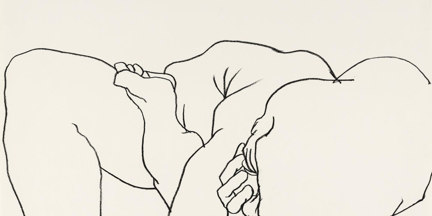 Laimonis Mieriņ&scaron;. Nude 5. 1986. Detail. Charcoal on paper. Collection of the Latvian National Museum of Art, Riga. Photo: Gvido Kajons
