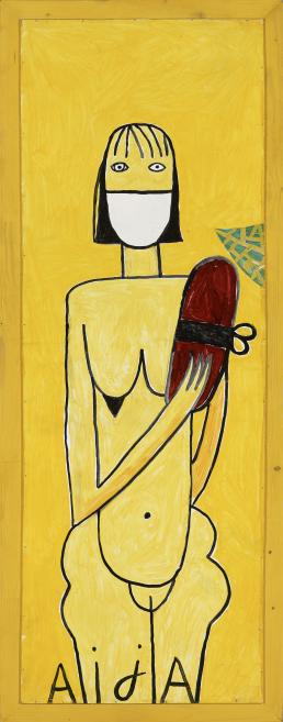 Aija Zariņa. Woman and Child. 1985. Oil on cardboard. Zuzāns Collection. Photo: Jānis Pipars