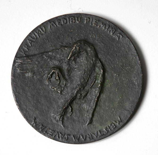 Teodors Zaļkalns.&nbsp;Medaļa "Brālis Jānis". 1930.&nbsp;Bronza, lējums, patinējums.&nbsp;LNMM kolekcija