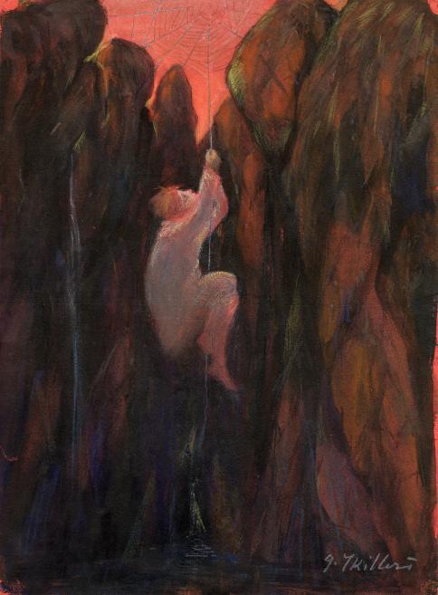 Gustavs &Scaron;ķilters.&nbsp;Glāb&scaron;anās iz bezdibeņa.&nbsp;1914. Papīrs, akvarelis, pastelis.&nbsp;LNMM kolekcija