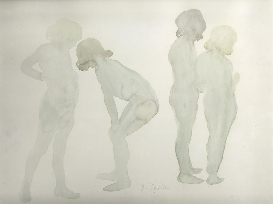 Gustavs &Scaron;ķilters. Study of Boys. 1903. Watercolour on paper. LNMA collection