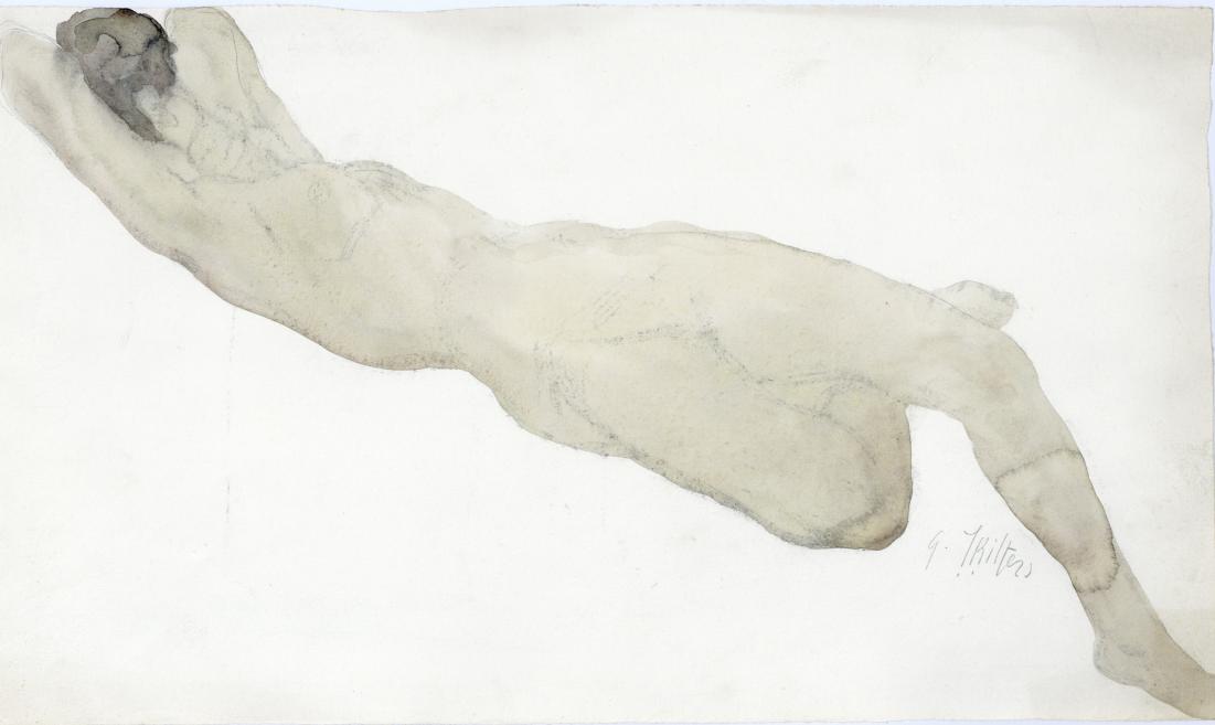 Gustavs &Scaron;ķilters. Act. Paper, watercolour, pencil.&nbsp;LNMA collection