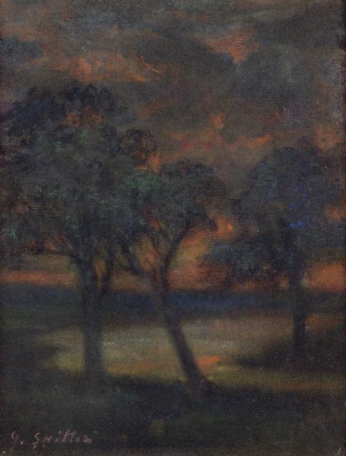 Gustavs &Scaron;ķilters.&nbsp;Nakts noskaņa.&nbsp;1905. Papīrs, akvarelis.&nbsp;LNMM kolekcija