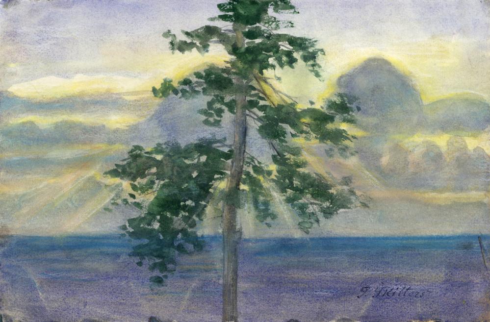 Gustavs &Scaron;ķilters.&nbsp;Saules riets.&nbsp;1928. Papīrs, akvarelis, pastelis.&nbsp;LNMM kolekcija