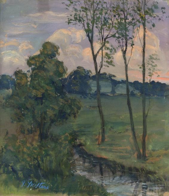 Gustavs &Scaron;ķilters.&nbsp;Vakara noskaņa.&nbsp;1933. Papīrs, akvarelis.&nbsp;LNMM kolekcija